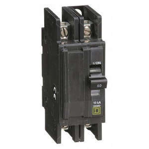 Miniature Circuit Breaker, QOU Series, 50A, 2 Pole, 120/240V AC, 10kA at 120/240V AC - QOU250
