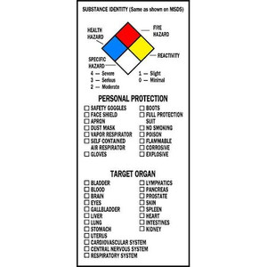 NFPA Label, 8 In.H, Paper, 3 In.W, PK500 - 99197
