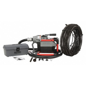 Sectional Drain Cleaning Machine & Kit, 66497 Compact Machine, Corded, 115V, Tool & Cable Kit - 66497
