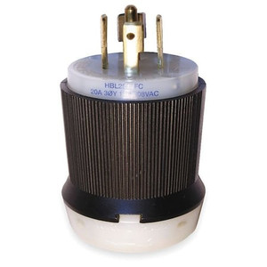 20A Locking Plug 4P 5W 120/208VAC L21-20P BK/WT - HBL2511FC