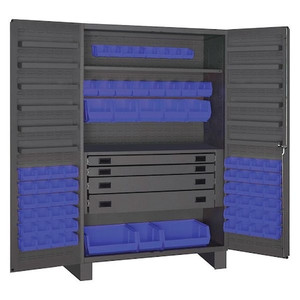 Extra-Heavy Duty Bin Cabinet, 48 in W, 78 in H, 24" D, 72 Bins - JCBDLP724RDR-5295