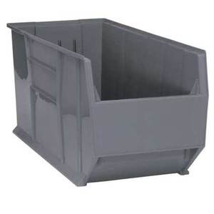 Storage Bin, Polypropylene, 16 1/2 in W, 17 1/2 in H, 41 7/8 in L, Gray - QRB166GY
