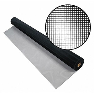Door and Window Screen, Stainless Steel, 48 in W, 100 ft L, 0.006 in Wire Dia, Black - 3024120