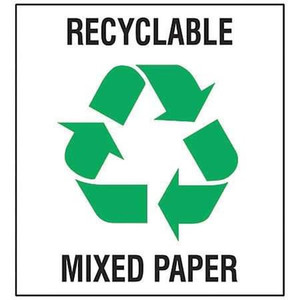 Recycling Label, 10 In. H, 10 In. W, PK5, 18410LFLS - 18410LFLS