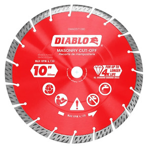 10" Diamond Segmented Turbo Cut-Off Discs for Masonry - DMADST1000 10" Diamond Segmented Turbo Cut-Off Discs for Masonry - DMADST1000