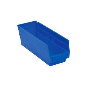 Shelf Storage Bin, Plastic, Blue, 6 PK - 30164BLUE