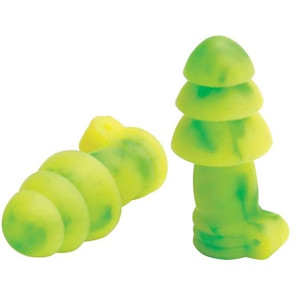 Jetz(R) Reusable Vinyl Ear Plugs, Flanged Shape, 27 dB, Green, 50 PK - 6450
