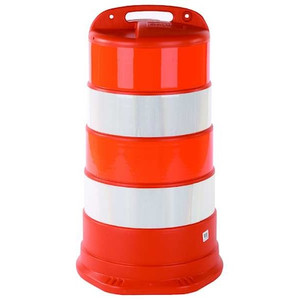 Traffic Barrel, White/Orange, HDPE - 03-780-6EG