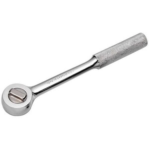 3/8" Drive 40 Geared Teeth Round Head Style Hand Ratchet, 7-5/8" L, SuperKrome Plating Finish - 45170