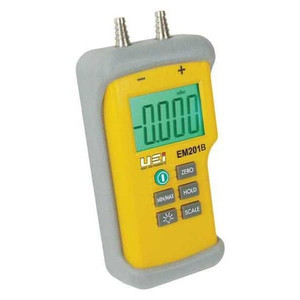 NIST Certified Hi-Resolution Differential Manometer w/ Backlit LCD, Digital, 9V, 2.16 psi - EM201B-N