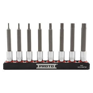 1/4 in Drive Socket Bit Set, Metric, 10 pcs - J7440R8MM