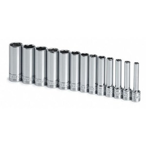 1/4" Drive Socket Set Metric 13 Pieces 4 mm to 15 mm , Chrome - 1312