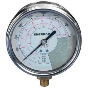 Pressure Gauge, 0 to 10,000 psi, 1/2 in NPTF, Aluminum, Silver - GF5P