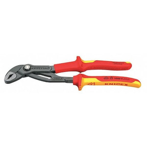 10 in Knipex Cobra V-Jaw Water Pump Plier Serrated, Bi-Material Grip - 87 28 250 SBA