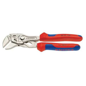 6 in Knipex Cobra Straight Jaw Plier Wrench Smooth, Bi-Material Grip - 86 05 150