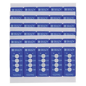 0.787" x 0.787" Temperature-Indicating Labels, Pk30 - TIL-4-82C/180F