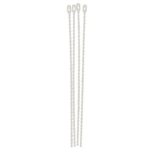 Reusable Beaded Tie, 8 In, Wht, Plstc, PK100 - 81761
