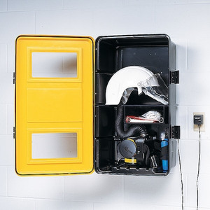 Respirator Storage Cabinet, Black/Yellow - 29369