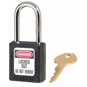 Lockout Padlock, KA, Black, 1-3/4"H, PK6 - 410KAS6BLK