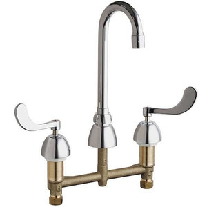 Manual, 8" Mount, Commercial 3 Hole Gooseneck Kitchen/Bathroom Faucet - 786-GN1AE3XKAB