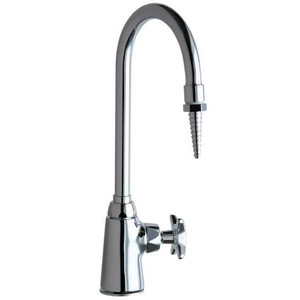 Manual, Single Hole Only Mount, Commercial 1 Hole Gooseneck Laboratory Faucet - 969-CTF
