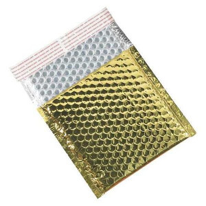 Glamour Bubble Mailers, 7" x 6 3/4", Gold, 72/Case - GBM0706GD