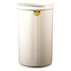 Open Head Waste Receptacle Drum, Steel, 15 gal, Unlined, White - 26005W