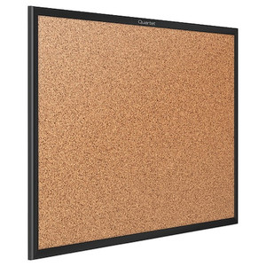 Classic Cork Bulletin Board 36"x24", Black - 2303B