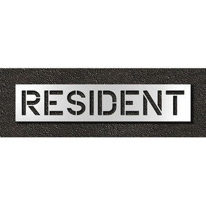 Pavement Stencil, Resident, 12 in - STL-116-71230