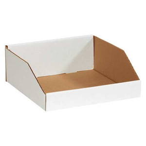 Storage Bin, 12 in W, 4-1/2 in H, 16 in L, White, 50 PK - BINMT16124