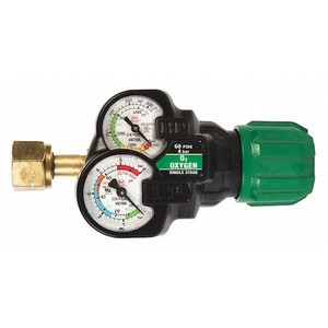 Gas Regulator Single Stage, CGA 540, Use With: Oxygen - 0781-3627