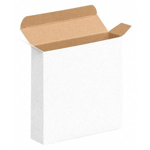 Reverse Tuck Folding Cartons, 4x1 5/8x4", White, 500PK, 12" Inside Lg, 10" Inside W, 500 PK - RTC38W