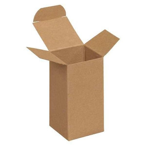 Reverse Tuck Folding Cartons, 2x2x4", Kraft, 1000PK, 12" Inside Lg, 10" Inside W, 1000 PK - RTS12