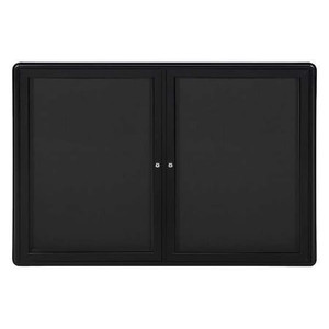 Enclosed Fabric Bulletin Board 33-3/4"x46-7/8", 2 Hinged Door - OVK2-F95