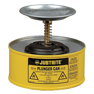 Plunger Can, 1 qt., Steel, Yellow - 10118