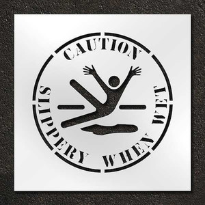 Stencil, Caution Slippery When Wet, 24 in - STL-116-12403