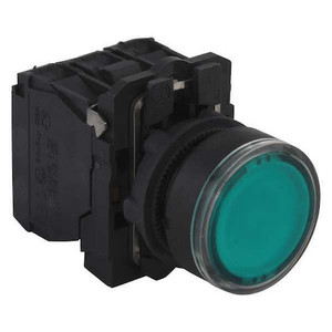 Illuminated Push Button, 22 mm, 1NO/1NC, Green - XB5AW33G5