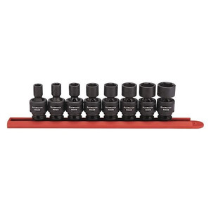 8 Piece 3/8" Drive 6 Point Standard Universal Impact SAE Socket Set - 84917N