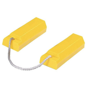 Airplane Chock, 3 In H, Urethane, Yellow, PR - AC3515-P