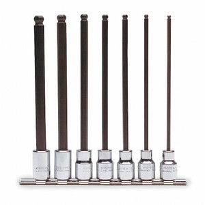 3/8" Drive Long Hex Bit Set, SAE, 7 pcs - J4900BD