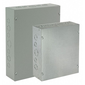 Steel Electrical Enclosures, 10 in H, 4 in D, 10 in W, NEMA 1, Screw On - ASE10X10X4