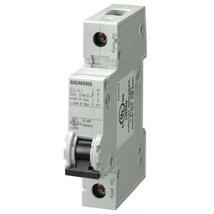 IEC Miniature Circuit Breaker, 5SJ4 Series, 25A, 1 Pole, 240V AC, 14kA at 240V AC, C Curve - 5SJ41257HG40