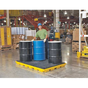Drum Spill Containment Deck, 66 gal Spill Capacity, 6 Drum, 9000 lb., Polyethylene - 1175