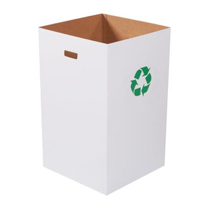 Trash Can, White, 200#/ECT-32 Corrugated - CRR40R Trash Can, White, 200#/ECT-32 Corrugated - CRR40R