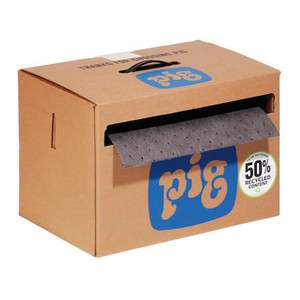 Sorbents, 8 gal, 15 in x 75 ft, Universal, Gray, Polypropylene - MAT2001