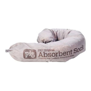 Sorbents, 7 gal, 3 in x 24 in, Universal, Gray, Corn Cob - PIG218