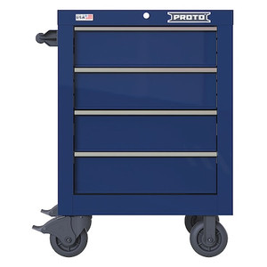 Velocity Rolling Tool Cabinet, 4 Drawer, Blue, Steel, 27 in W x 22-1/2 in D x 38-1/2 in H - JSTV2739RS04BL