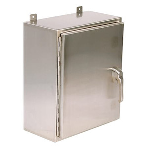 304 Stainless Steel Electrical Enclosures, 24 in H, 12 in D, 24 in W, NEMA 4X, Hinged - SSN42424123PT