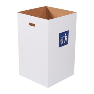 Trash Can, White, 200#/ECT-32 Corrugated - CRR40W Trash Can, White, 200#/ECT-32 Corrugated - CRR40W