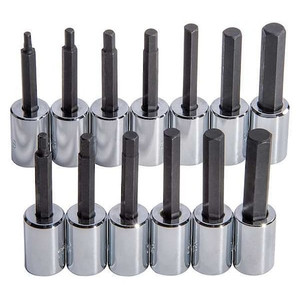 3/8" Drive Hex Bit Set, SAE, Metric, 13 pcs - J4902A